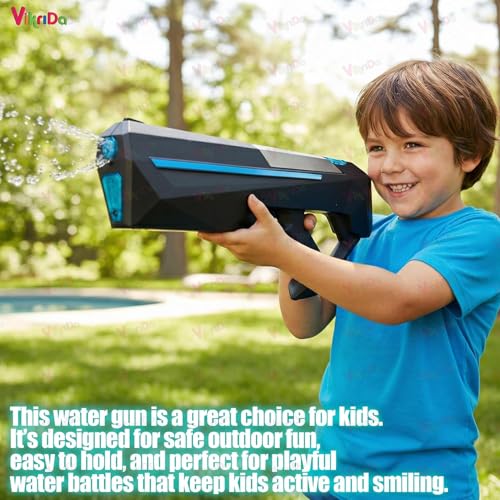 Image of VikriDA 2001 Automatic Electric Water Gun for Kids & Adults Rechargeable Water Blaster with Up to 26 Ft Range Outdoor Pool & Beach Summer Toy
