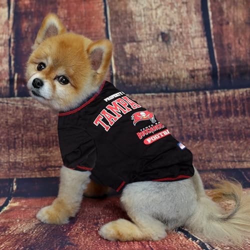 Image of NFL Tampa Bay Buccaneers Dog T-shirt Small. - Licensed Shirt for Pets Team Colored with Team Logos- Premium Stretchable Materials for the comfort of your Dog & Cat