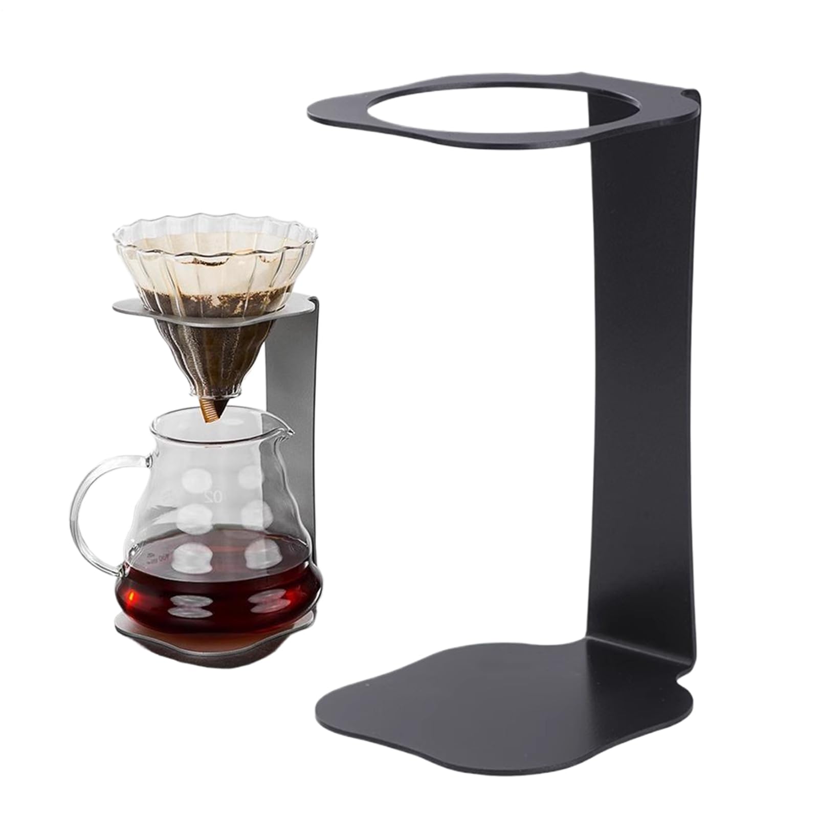 Kaffee Pour-over Station, Tragbarer Kaffeemaschinen Ständer, Kompakte Multifunktions-Filterstation mit Untersatz