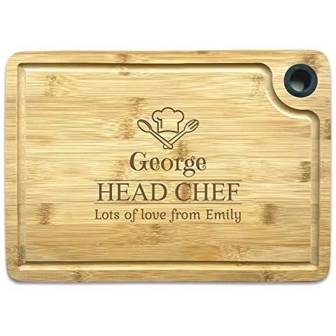 Personalised Chopping Board | Cheese Board | Cutting Board - Chefs Hat Head Chef Design Cover