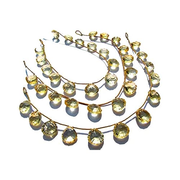 BONLISONS Citrine naturelle Semi-précieuse Coeur Coupe concave perles de qualité AA pour la Fabrication de Bijoux | Collections de perles Semi-précieuses | perles de Citrine