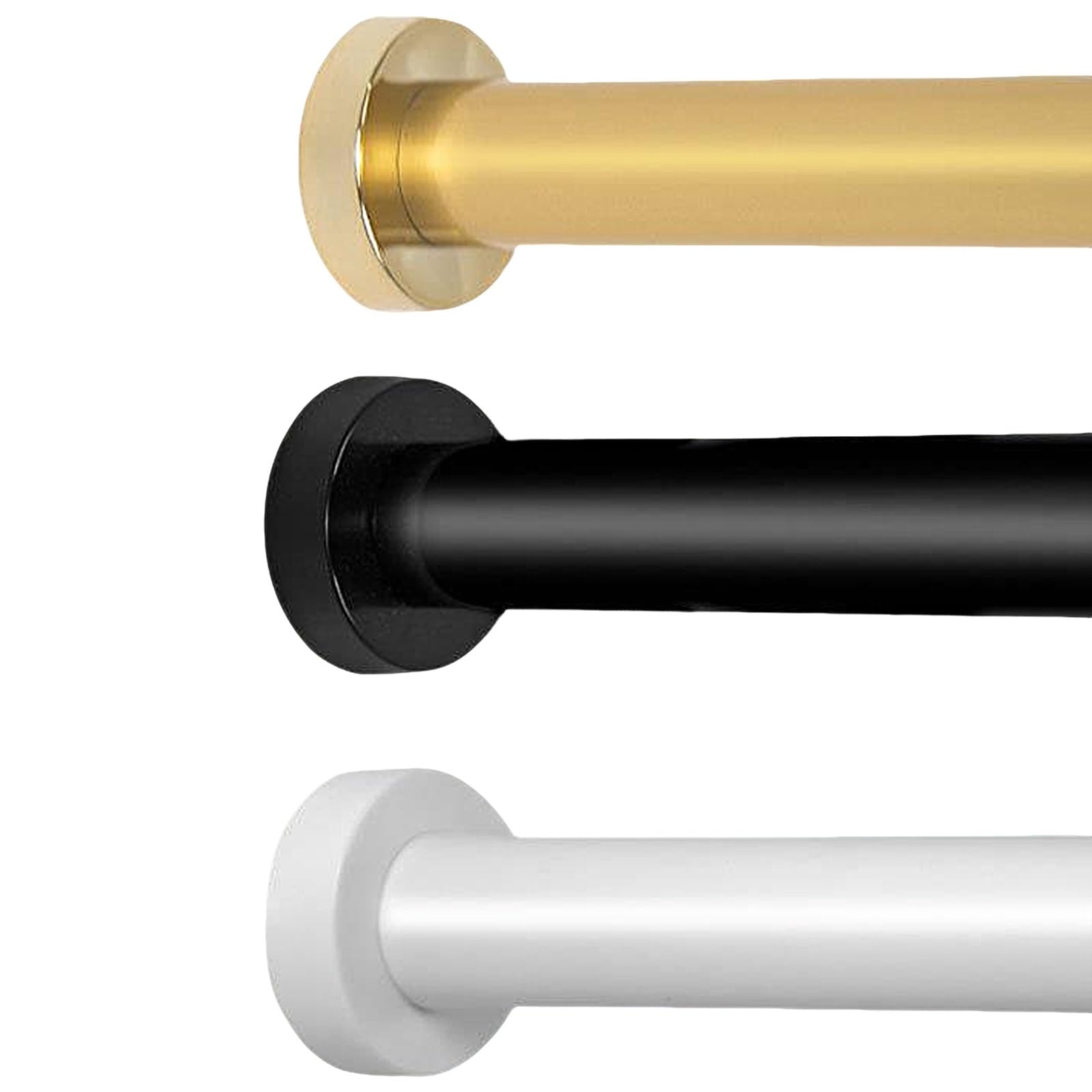 WQPMNYG Telescopic Shower Curtain Rod Adjustable NoDrill Shower Rod Extensible 120220cm 28mm Diameter Easy Install White Finish