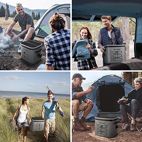 Image of AKASO Soft Cooler Bag 24 Cans Portable Insulated Cooler Bags for Men Reusable Leakproof Cooler Bags for Camping Beach Travel Picnic Boating Fishing Outdoor