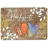 LUMOOM Geldgeschenk Hochzeit, Hochzeitsgeschenke aus Holz, Kreative Hochzeitsgeschenke für Brautpaar, Wunscherfüller Geldgeschenk, Originelle Geldgeschenke Verpackung (Dunkle)