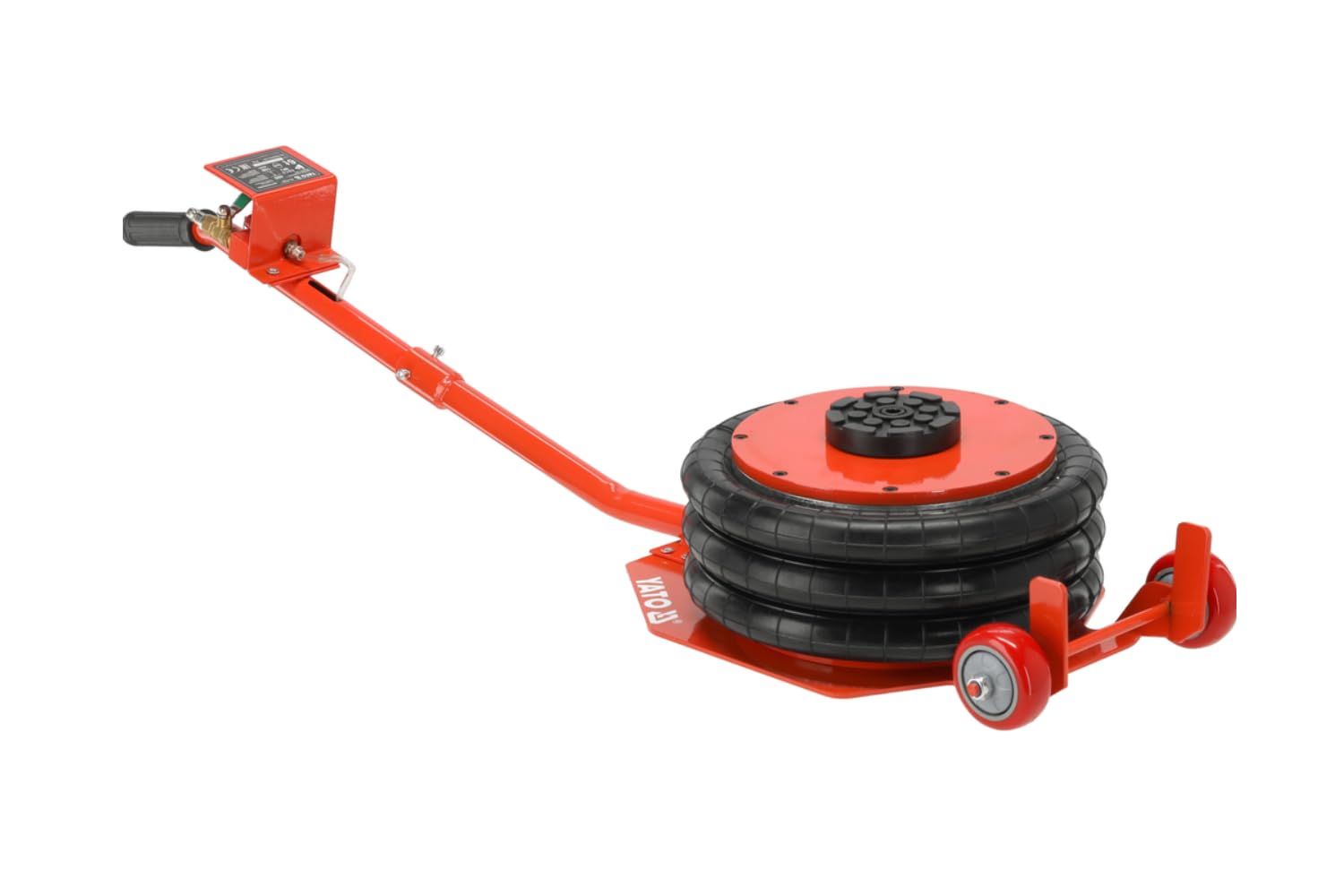 YATO Sollevatore Pneumatico 6T YT-17237, Cric a Pupazzo di Neve 150-400 mm per Auto e Furgoni, Sollevamento Rapido a 0,8-1,2 MPa con Maniglia Ergonomica
