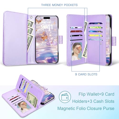 Fingic for iPhone 16 Plus Case Wallet with Card Holder Kickstand PU Leather - image 7
