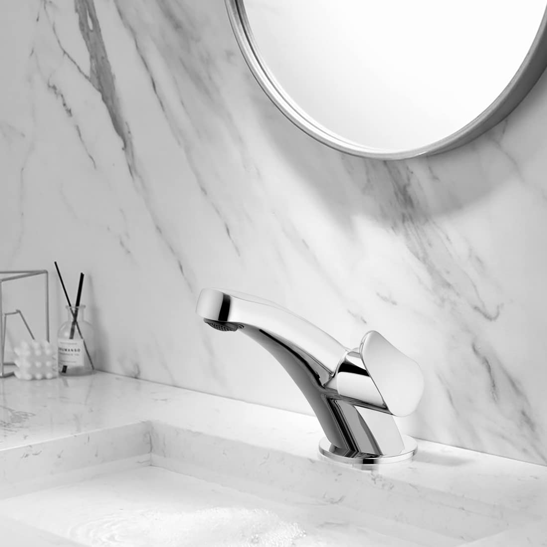 Brass Swan Neck Faucet - Chrome Finish -5