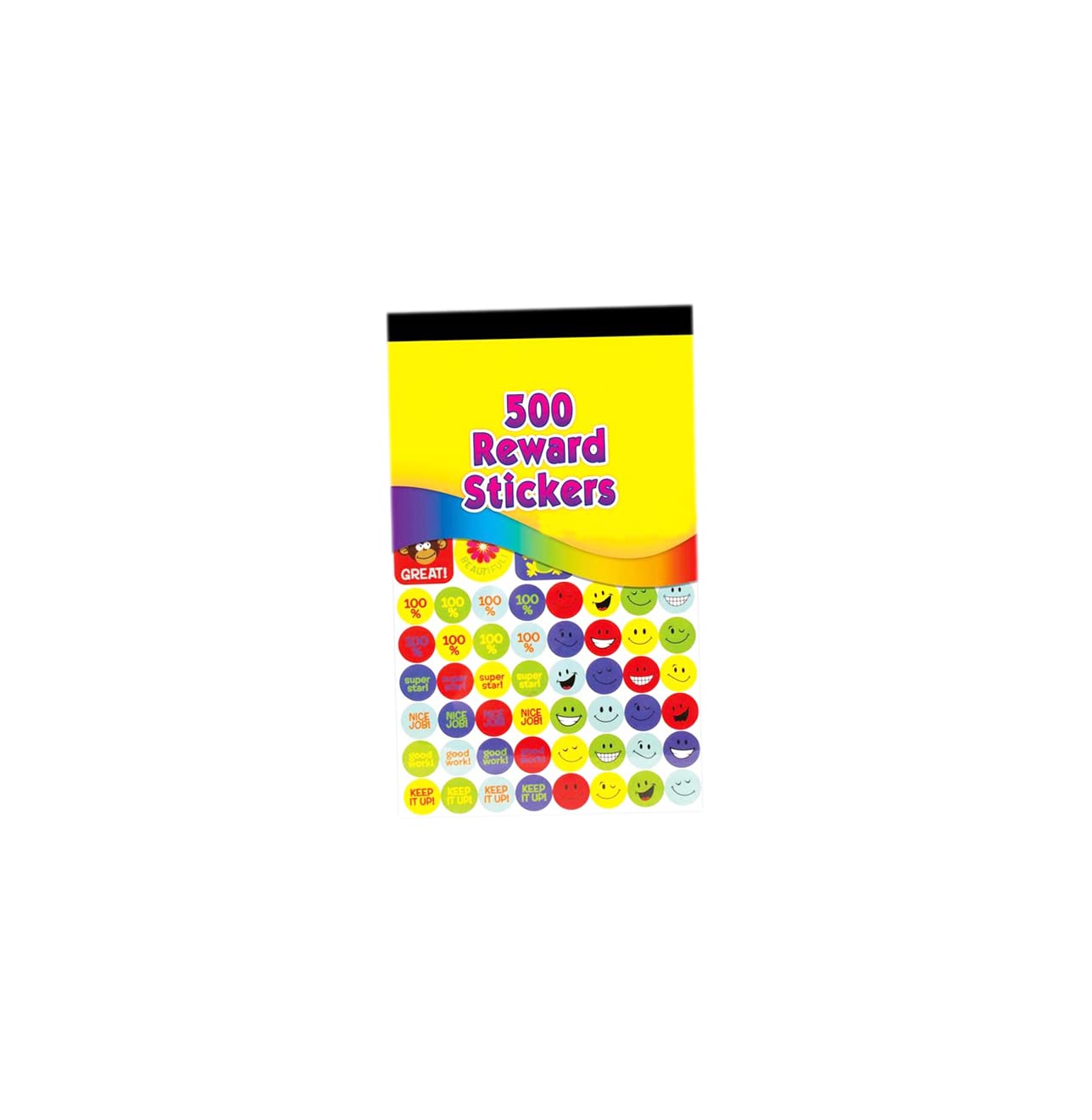 Vsorce4u 500 x Assorted Color Self Adhesive Reward Stickers Round Smiley Face Happy Face Emoji Stickers Happy Expression Sticker Sheet for Card Making, Scrapbooking Art & Craft
