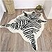 Zebra Print Rug Faux Animal Cowhide Skin Area Rug Leather Carpet Mat Large Size for Home Office Livingroom 7.9'x5.6'