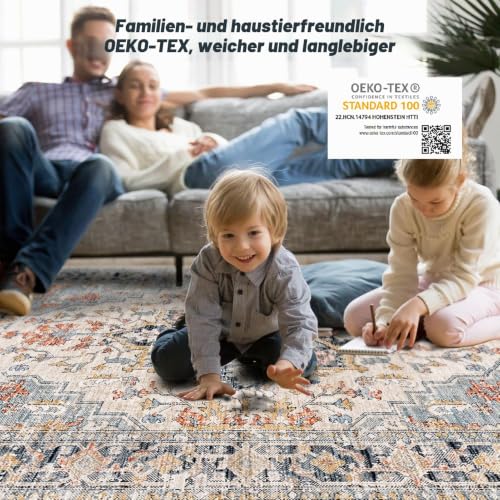 CHOSHOME Waschbarer Kurzflor Teppich Wohnzimmer - 300x400CM Groß Teppiche – Ansicht 3