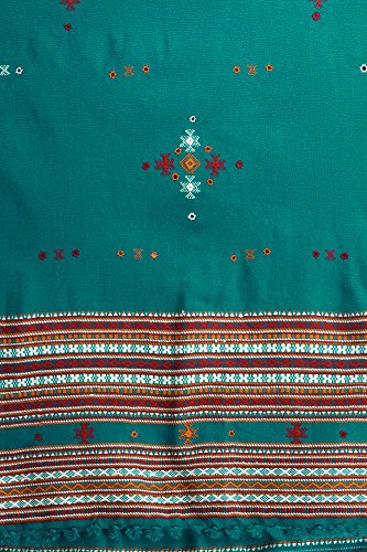 Image of Exotic India Women's Kutch Wool Shawl (SHV95--beige)