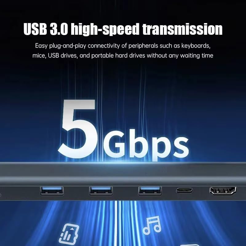Image of WISTAR 10-in-1 Docking Station with 4K HDMI, PD Charging, SD /TF, 3 USB 3.0, USB C, RJ45 Ethernet, Audio, USB C Hub Multiport Adapter, Laptop Docking Station for Dell XPS /HP /Lenovo /Surface