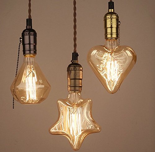 6 unidades LED filament bombilla D95, forma de diamante luz bombilla, 6 W LED bombilla, E27 Base, blanco cálido 2700 K, equivalente a 60 W, 220 – 240 VAC, regulable