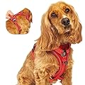 Elite Paws® UK: Premium Metal Buckle Dog Harness, Strong, Safe, Padded, Comfortable, Adjustable, Reflective, Front/Back Lead Attachments, Soft Handle, Pet Walking Vest/Training Product (Red, Small)