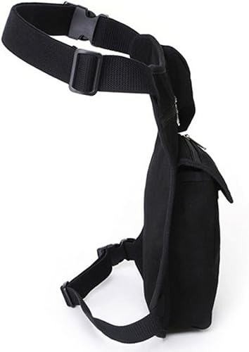 Miniatura 5 de Riñonera de lona, riñonera multiusos para carreras, táctica, de pierna caída, para motocicleta, ciclismo al aire libre, bolsa de muslo, Negro -,