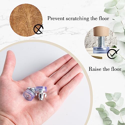 SPDYCESS 16pcs M8 Transparent Adjustable Leveling Feet, Height Adjustable Feet, Furniture Levelers with T-Nuts - Image 4