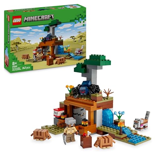 LEGO Minecraft La Expedición a la Mina del Armadillo - Juguete Interactivo con Figuras de Araña y Lobo - Función Dinamita - Regalo Gamer para Niños y Niñas de 8+ Años 21269