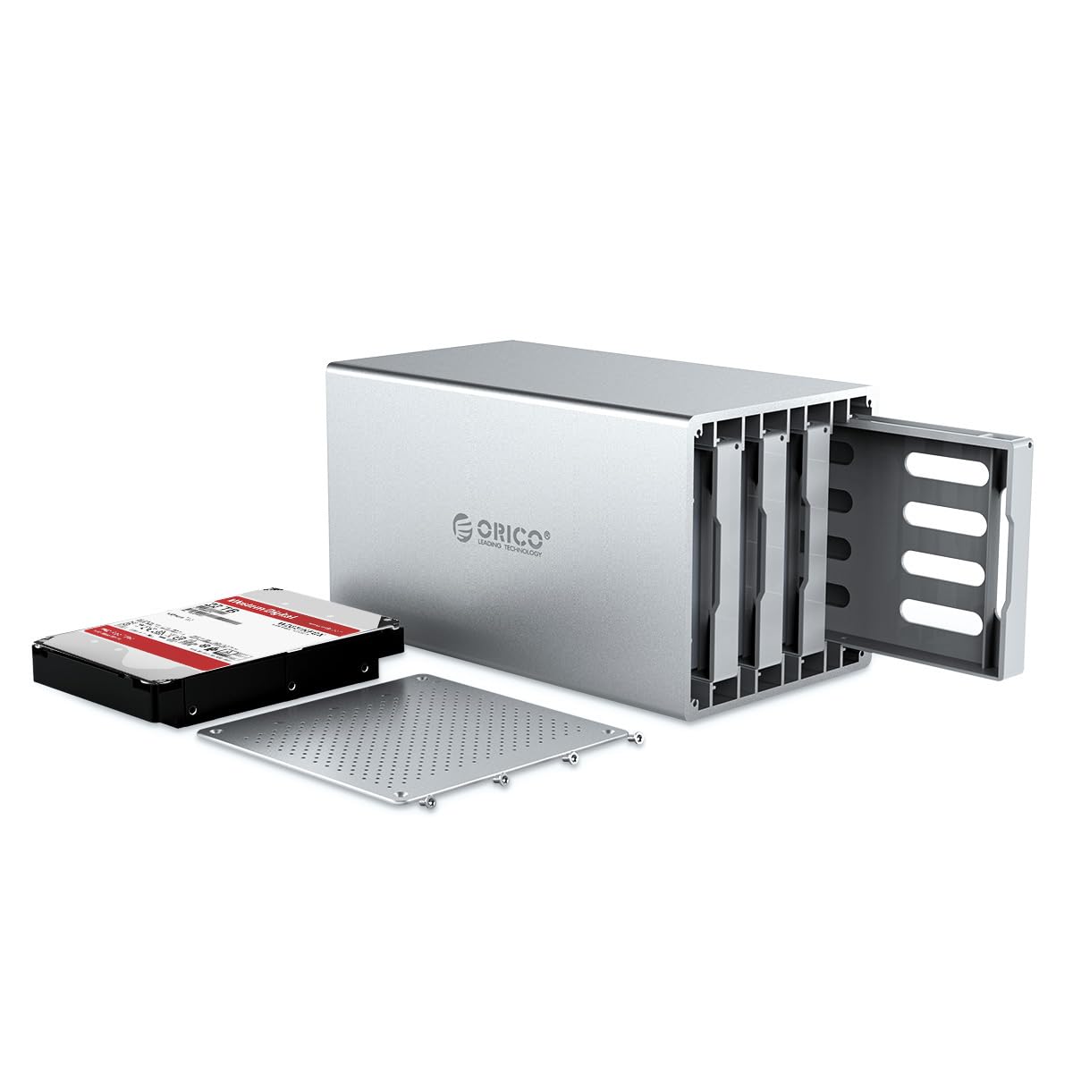 ORICO External Hard Drive Enclosure Bay RAID USB C Aluminum Inch  External Hard Drive Bay with Bracket for Up to 80TB  Support