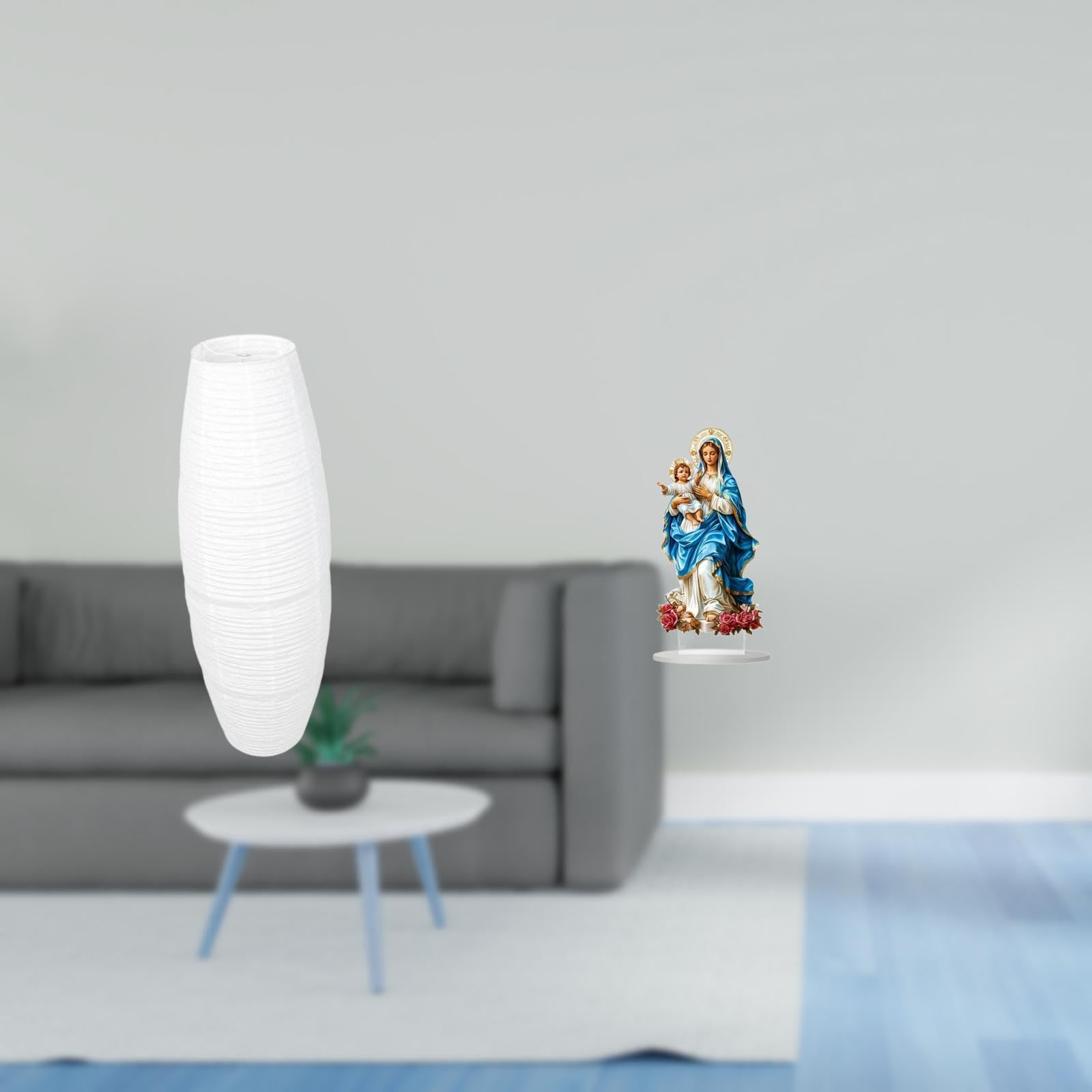 Simple Acrylic Lampshade Floor Lamp Paper Light Bulb Cage Guard Modern Accessories Tabletop Ornament Decor for Bedroom Holiday Hotel Home-image-26