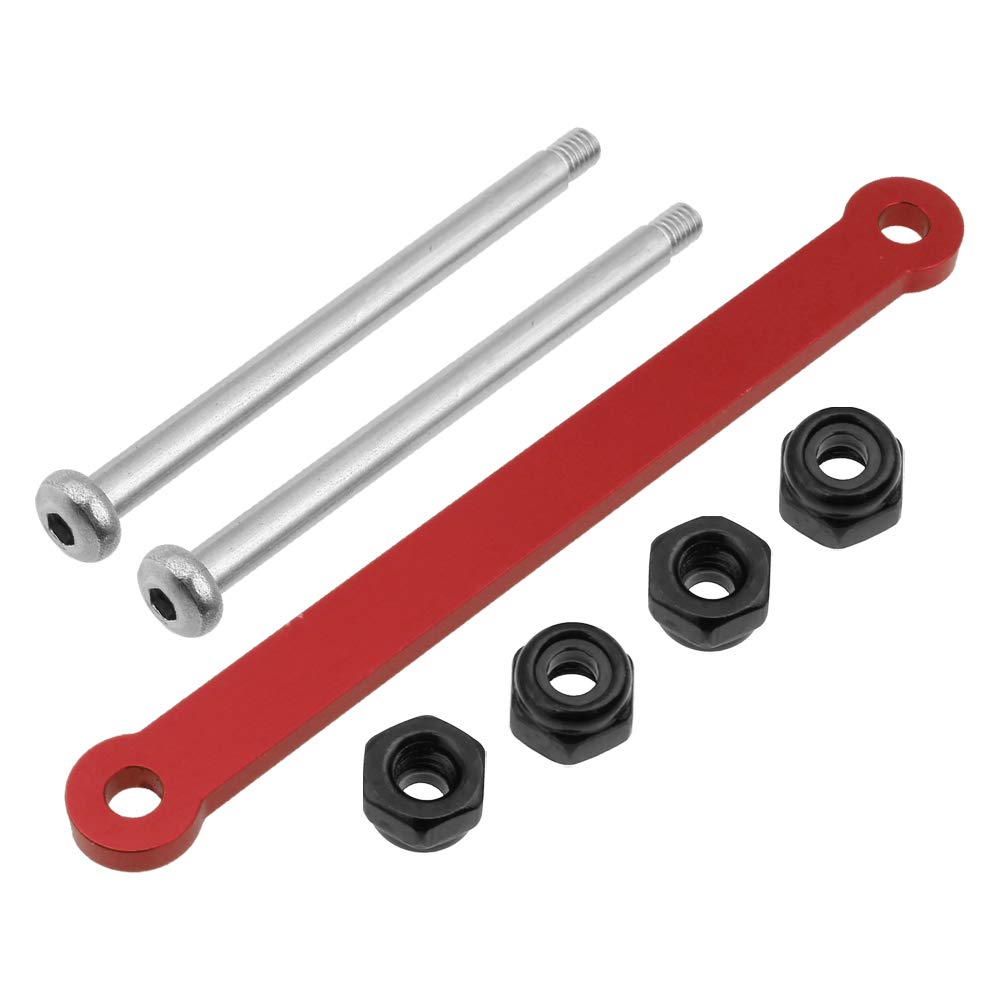 HobbyparkAluminum Tie Bar and Suspension Hinge Pins for 2WD Traxxas Rustler VXL Slash Stampede Bandit Nitro Sport,Replacement of 2532 2640 (Red)