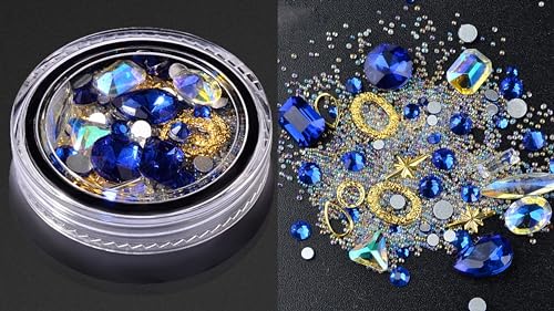 Chunmeng RIV001 Mixed Sparkle Nail Art Rhinestones Diamonds Crystals Beads Artificial Pearls And Gold Silver Nail Studs Metal Female Nail Decoration thumb #5