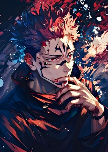 Image of NIJUKA Anime Printed Metal sheet Poster For Home And Room Decoration | For Anime Art Fans Boys And Girls (Sukuna 20 finger devil)