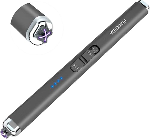 Miniatura 7 de Encendedor eléctrico de doble arco recargable USB encendedor de arco de plasma para vela negro obsidiana