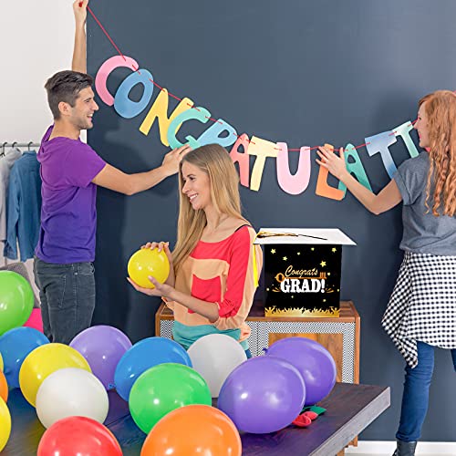 Image of Outus 2026 Grad Card Box with Tassel Congrats Graduation Cap Card Holder for Graduation Gift Box Party Supplies(Black,Stylish)