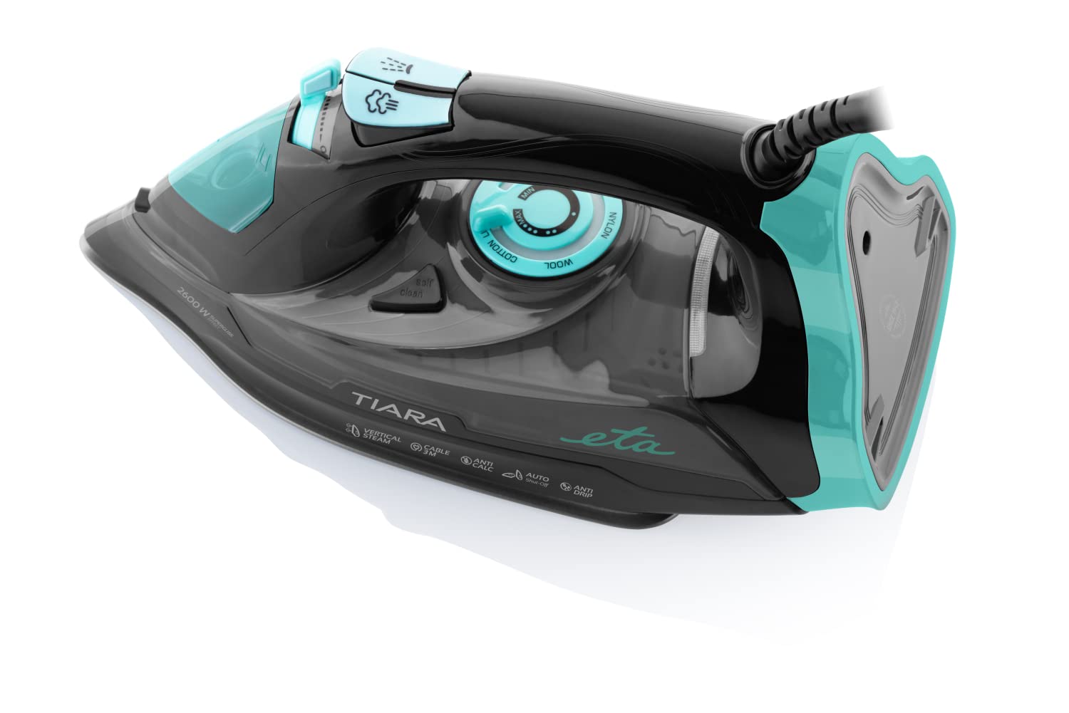 ETA Ferro da stiro a vapore Tiara 2 I 2600 W I suola anodizzata I autopulente I Anti Calc I Ferro da stiro con spegnimento automatico