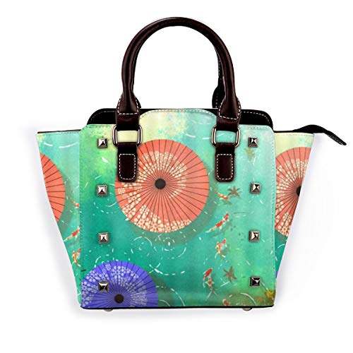 BROWCIN Tribal Oriental Planform Papel engrasado Paraguas Nadar Goldfish Lluvioso Desmontable