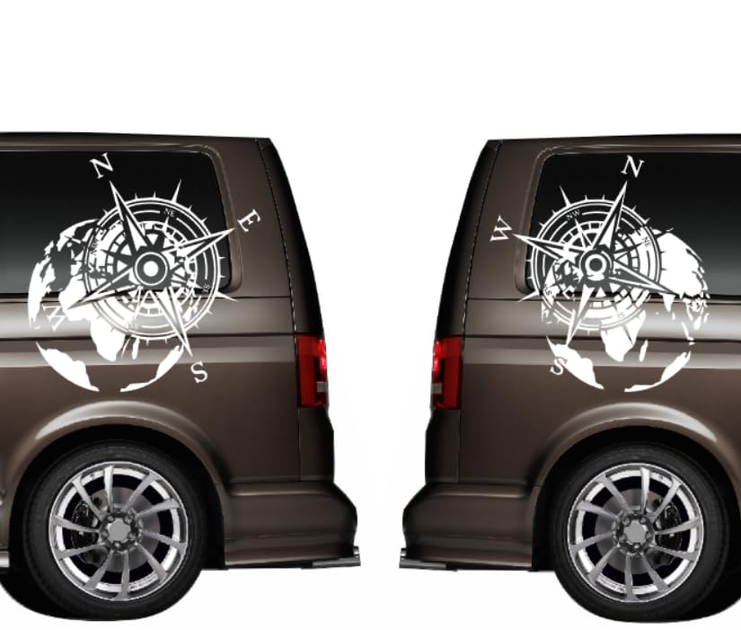 Sticker boussole pour masquer les imperfections et personnaliser votre camping-car (Lot de 2)