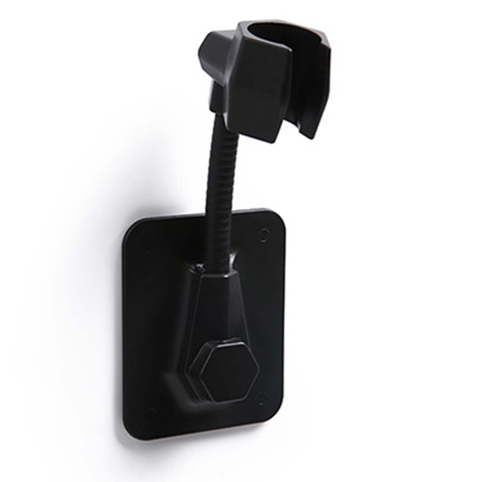 FLYIODFCXV shower head bracket, 360° Rotation Shower Handle Holder Strong Load-Bearing Force Hose Squ(Black)
