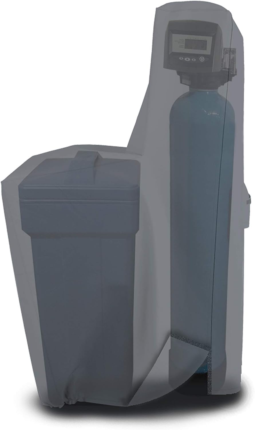 Covers & All Pokrowiec na zmiękczacz wody, 350 ml, wykonany z wodoodpornej, odpornej na promieniowanie UV i odpornej na rozdarcie tkaniny, z kieszeniami powietrznymi i dzielonym zamkiem błyskawicznym (112 cm wys. x 76 cm szer. x 40 cm gł., szary)
