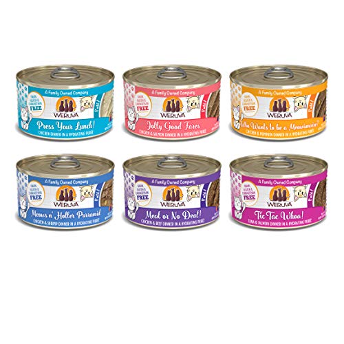 Weruva Classic Cat Patés! Grain-Free Natural Wet Pate Canned Cat Food Variety Sampler Pack (3 Oz, Pack Of 24 Cans) #TOP26