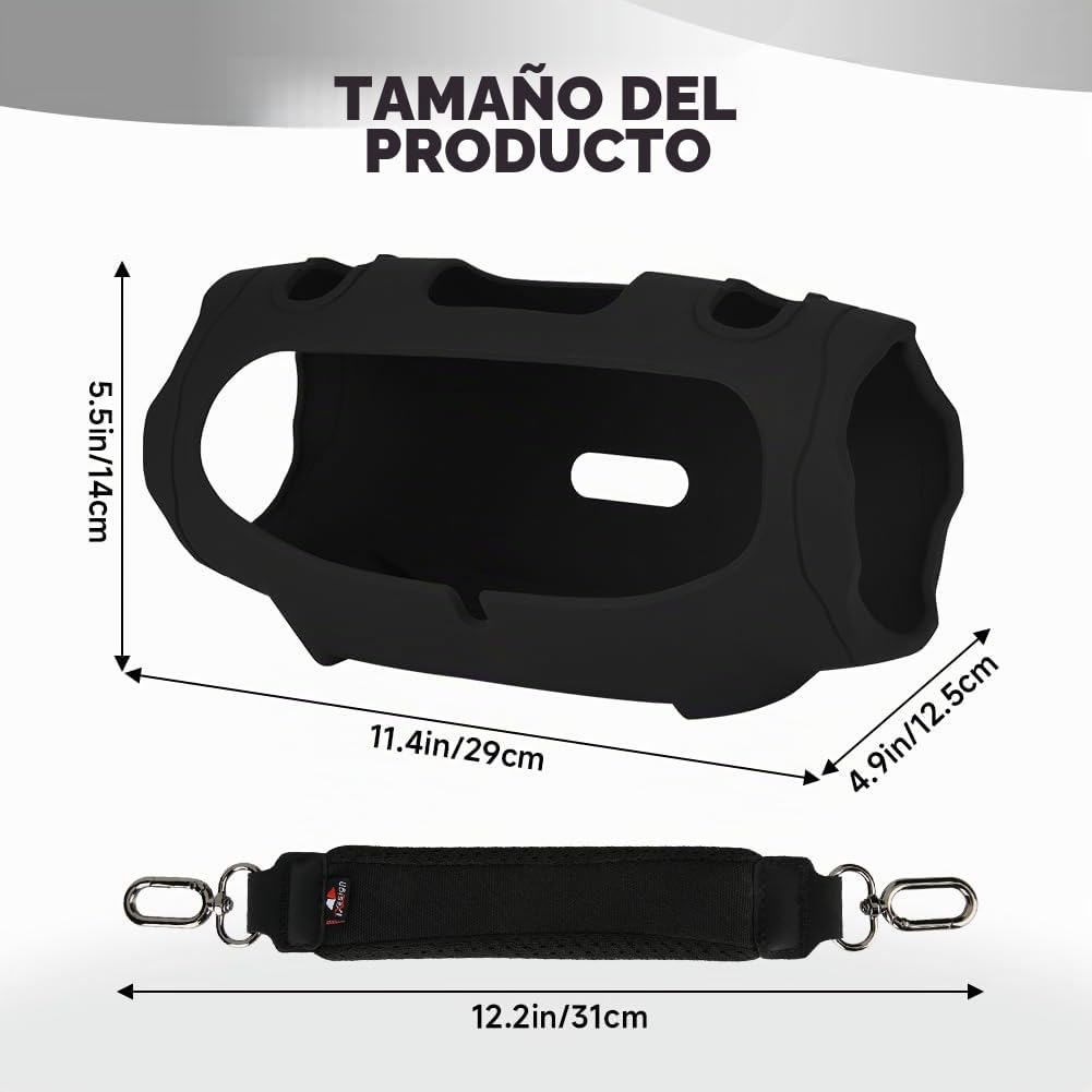 Funda de Silicona para Altavoz Bluetooth Portátil JBL Xtreme 4 – Funda Protectora Antigolpes con Correa de Transporte, Funda de Viaje Antideslizante