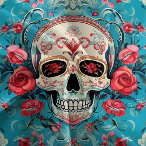 Funda nórdica de calavera rosa premium de microfibra suave King 220x240cm 8