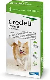 Antipulgas e carrapatos para cães de 11 a 22kg 450mg Credeli - 1 comprimido Elanco