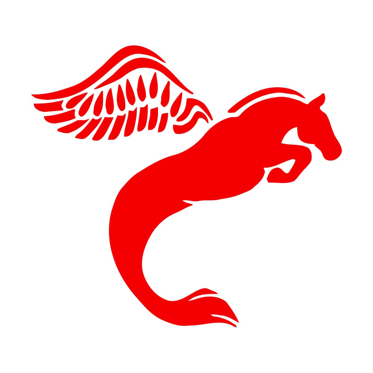 Vinyl Wall Stickers Pegasus Horse Flight Bird Fantastic Animal Fantasy 81x90.8cm Can Modify and add Information Extra Large red — image 1