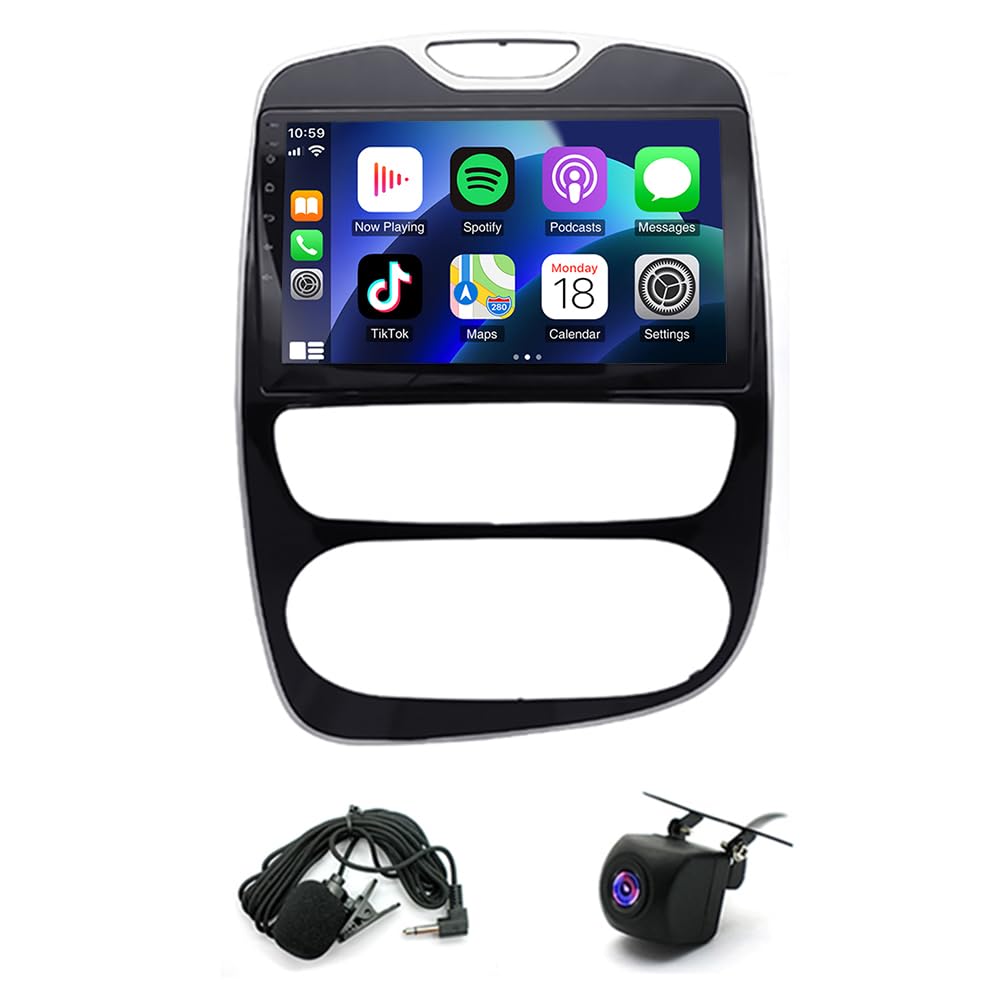 Autoradio 4+64G per Renault Clio 2013, 2016 con CarPlay e Android Auto
