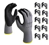 Corestar Safety Work Gloves Sandy MicroFoam Nitrile Coated, 10 Pairs, Moisture Wicking...