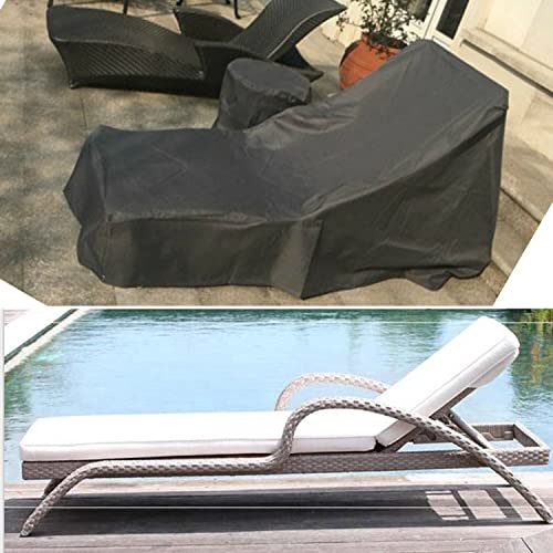 AMSAMOTION Housse pour Chaise Longue Jardin. Tissu Oxford 210D.Chaise Longue de Jardin Noire. Tissu Oxford sur Les Meubles de Balcon de Jardin. pour protéger Contre l'humidité, la Pluie Cover