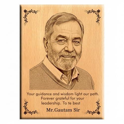 Unique Gift Items Customised Wooden Frame | Engraved photo frames | Personalised Gifts for Man Woman Boyfriend Girlfriend (PineWood06)