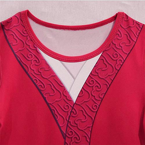 Lito Angels Girls Princess Mulan Costume Fancy Dresses Up Chinese Heroine Outfit 4-5 Years Red 277, Style 1 - Image 4