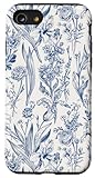 Blue China Flower Floral Pattern Preppy Aesthetic Toile Case for iPhone SE (2020) / 7 / 8