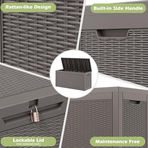 Image of Outdoor Storage Box Waterproof, 75 Gallon Deck Box for Patio Storage