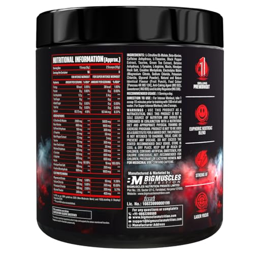 Image of Bigmuscles Nutrition Premium Gold Whey [1 Kilogram] [Chocolate] & Freak Pre-Workout (90G, 15 Servings, Sex On The Beach) Combo | Informed Choice UK Certified | 3Rd Party Lab Tested, 2 Count