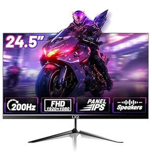 LXZ 24.5 Inch Gaming Monitor 200Hz, FHD 1080p, 1ms, DP/HDMI, Eye Care, Wall Mount Compatible