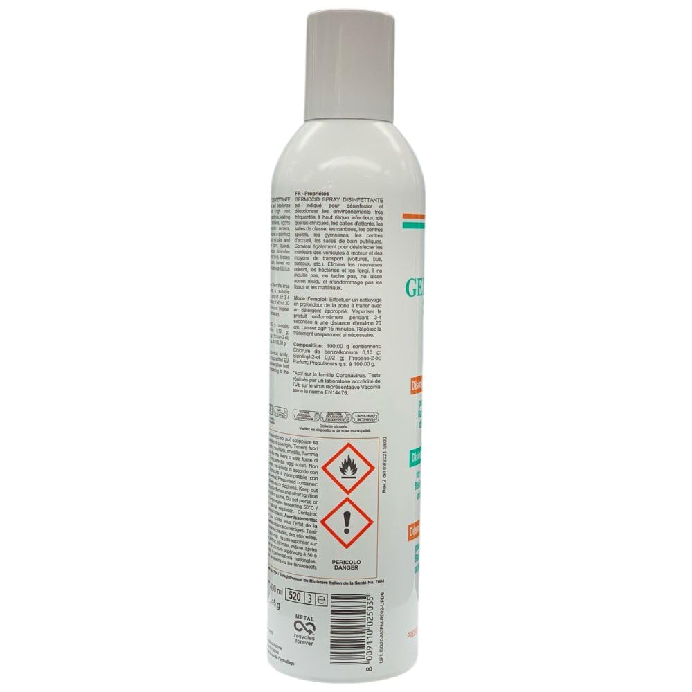 Disinfettante Multifunzione per Oggetti e Superfici, Indicato per Disinfettare e Deodorare gli Ambienti ad Alta Frequentazione e ad Alto Rischio Infettivo, 400ml (3 Unità)