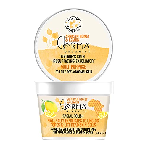 Derma Organics-African Honey & Lemon Facial Polish (3.5oz/100gm), Face Exfoliator to Revitalize your Skin, Scrub Improves Deep Pore Penetration, Dark Spots and Sun Damage Treatment For All Skin Types
