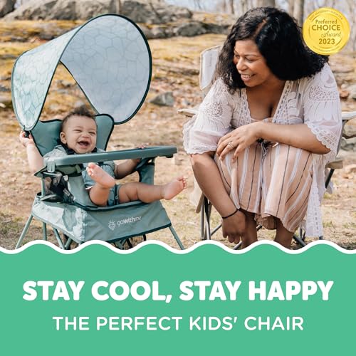 Image of Baby Delight Go with Me Venture Portable Chair | Indoor and Outdoor | Sun Canopy | 3 Child Growth Stages | Garden Green